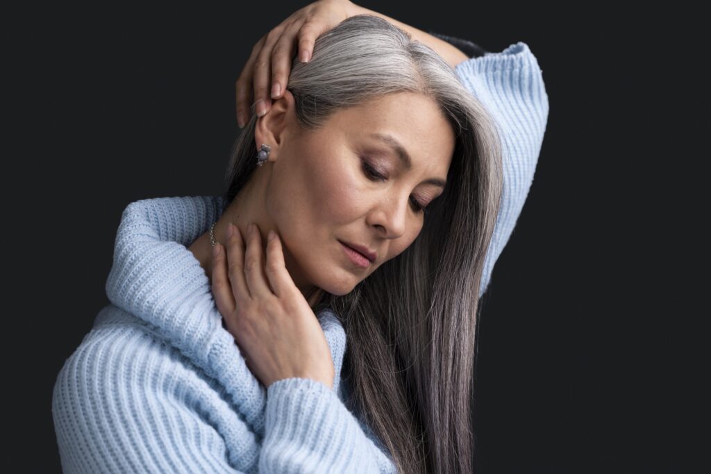 Skin care with grey hair
